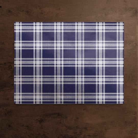 Navy Plaid 18" x 14" Poly Twill Placemat
